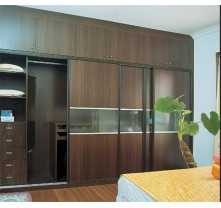 wood grain color wardrobe sliding door