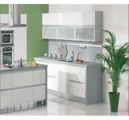 high gloss white kitchen cabinet