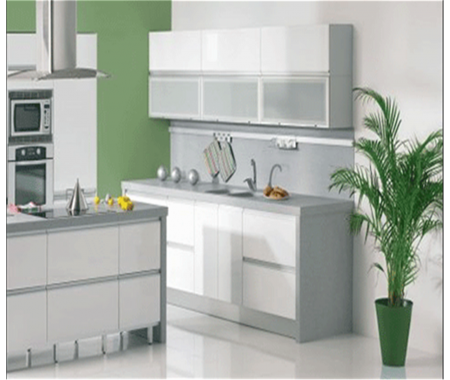 high gloss white kitchen cabinet