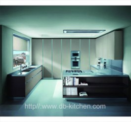 grey lacquer kitchen cabinet