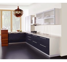 High quality apartment grey lacquer kitchen cabinet wholesale China