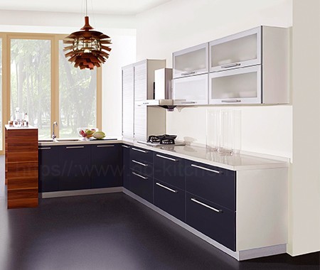 High quality apartment grey lacquer kitchen cabinet wholesale China