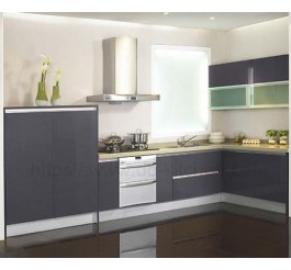 New design grey lacquer kitchen cabinet China