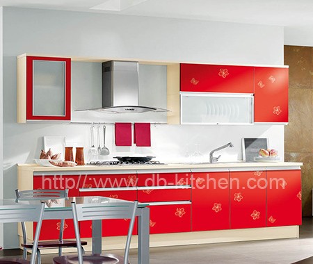 China Plywood Red Acrylic Kitchen Cabinet