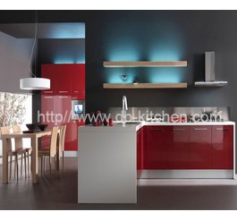 High Gloss Custom Make Red Acrylic Kitchen Cabinet