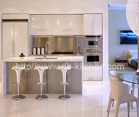 Mini Small High Gloss Acrylic Kitchen Cabinet Design