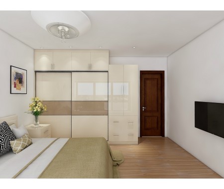 modern high gloss wardrobe with sliding door design