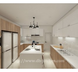 Black walnut  veneer kitchen cabinet design