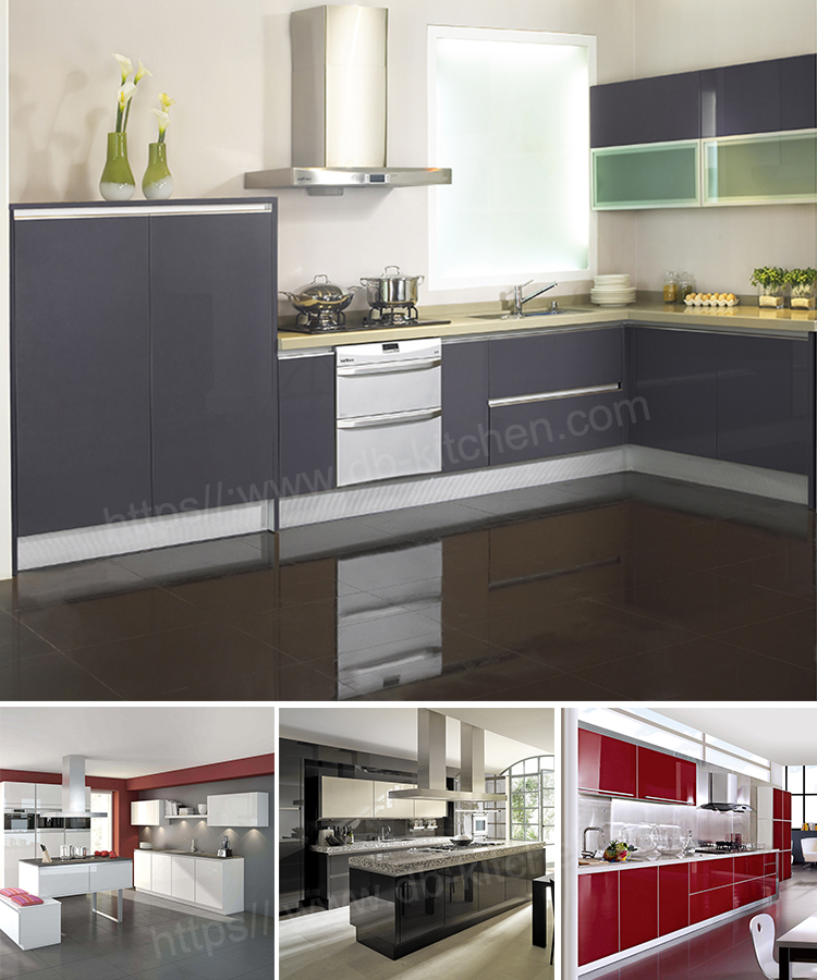 high gloss grey kitchen cabinet